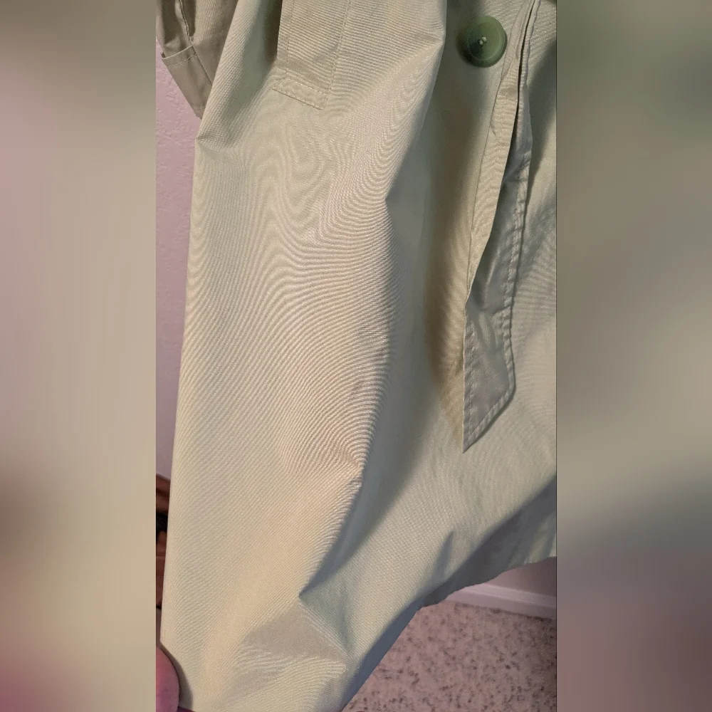 London Fog Bright Lime Green Trench Coat - Picture 5 of 12
